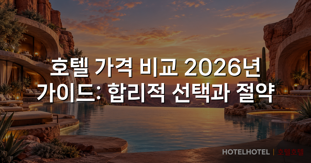 호텔 가격 비교 2026년 가이드: 합리적 선택과 절약