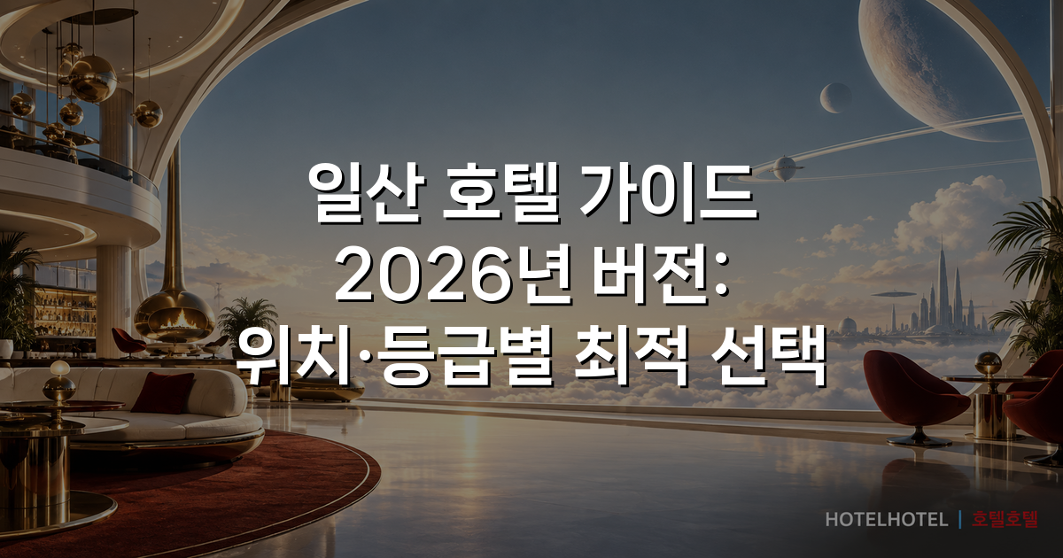 일산 호텔 가이드 2026년 버전: 위치·등급별 최적 선택
