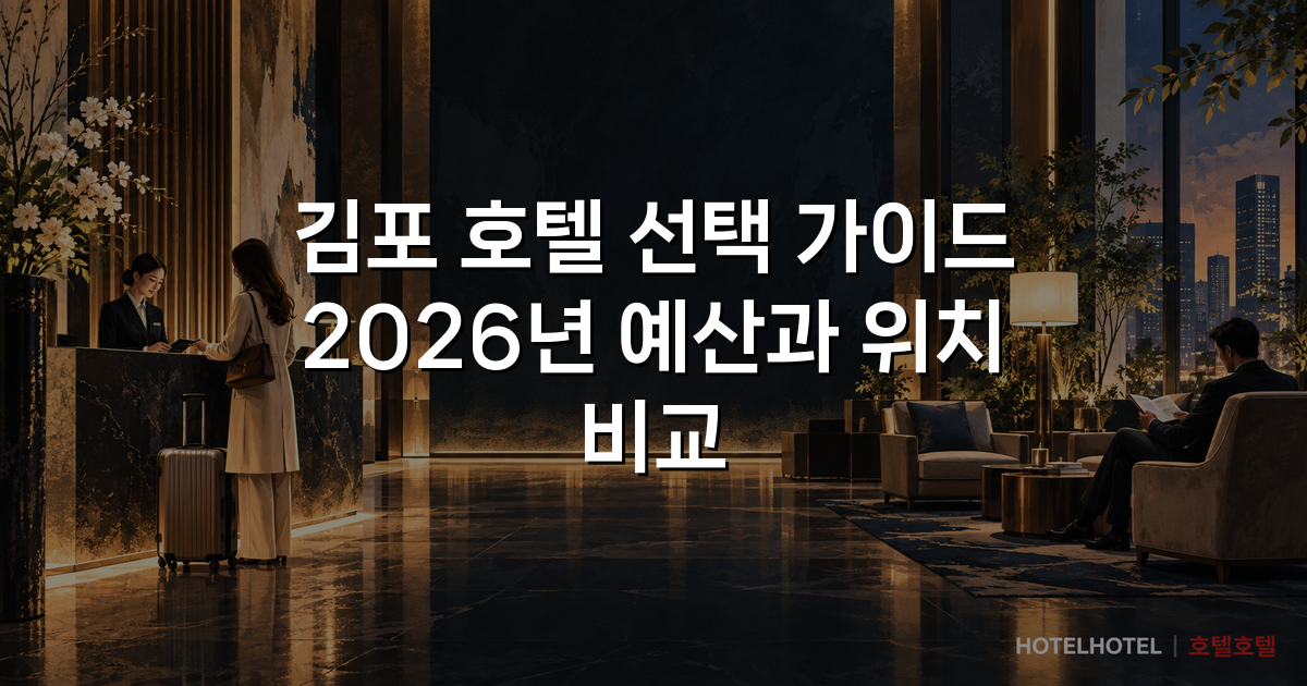 김포 호텔 선택 가이드 2026년 예산과 위치 비교