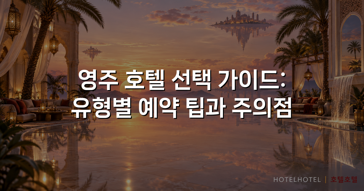 영주 호텔 선택 가이드: 유형별 예약 팁과 주의점
